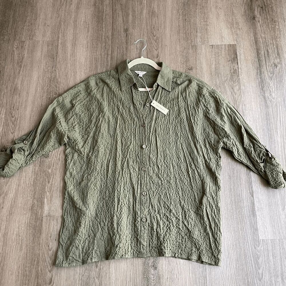 NWT Max Studio Cheesecloth Shirt Large - Picture 2 of 8